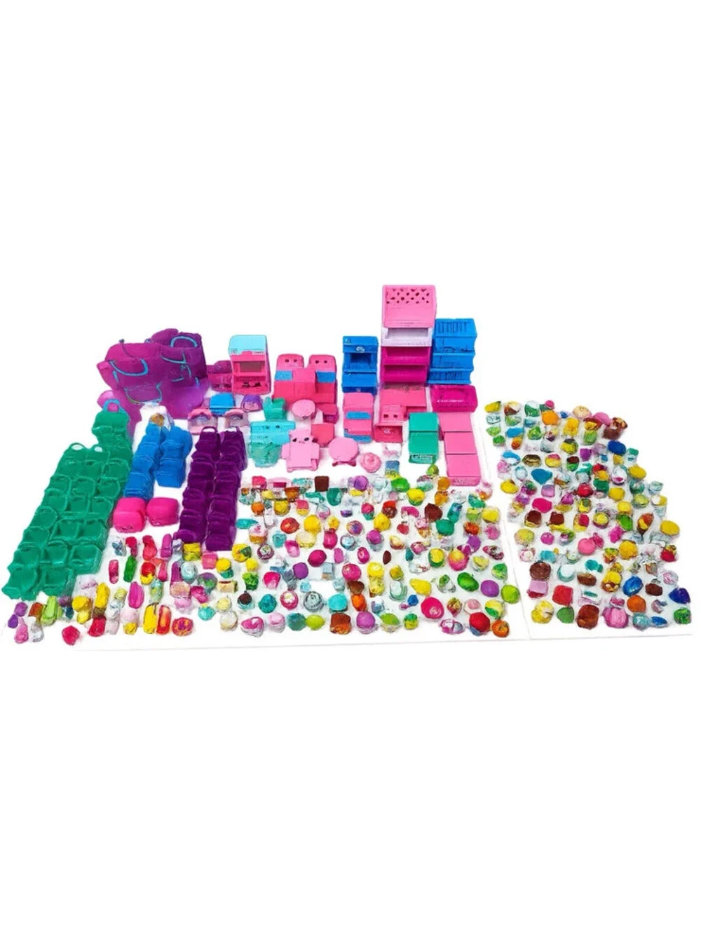 Huge Shopkins Mixed Lot 361 Pieces 250+ Figures Happy Places Shopville Furniture